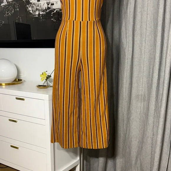See You Monday Yellow and Black Striped Jumpsuit - Picture 3 of 8